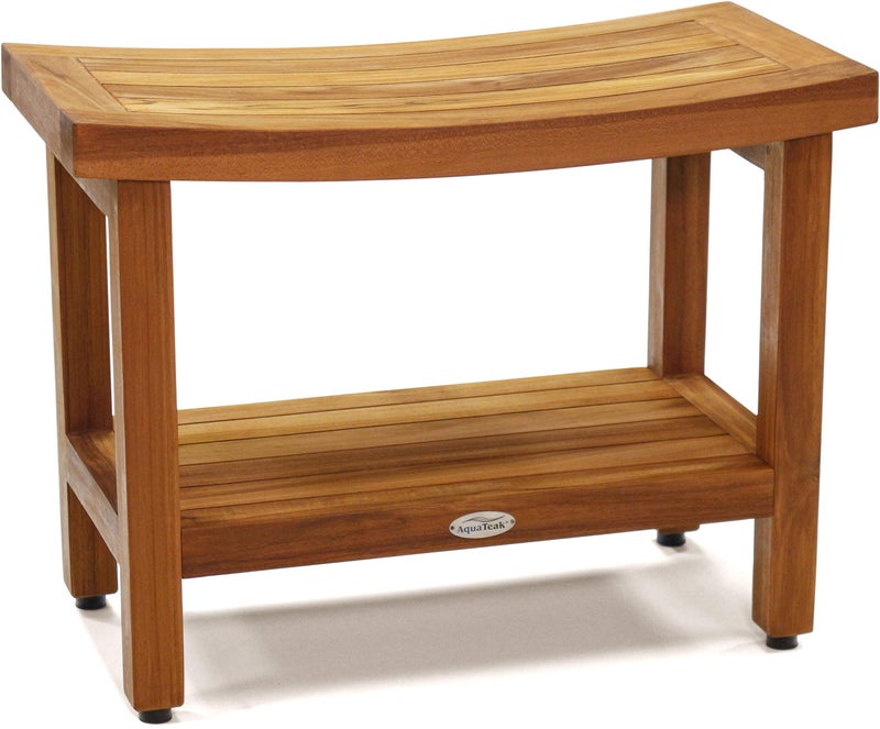AquaTeak AquaTeak Patented 24 Sumba Teak Shower Bench with Shelf 