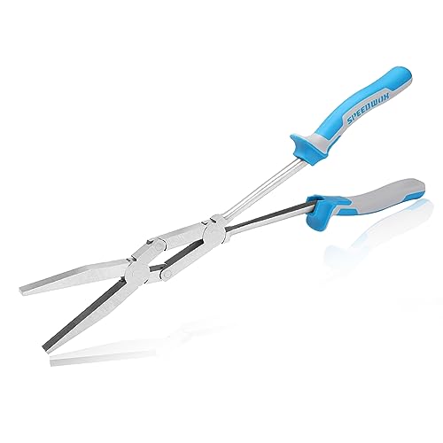 SPEEDWOX 13-Inch Double-Joint Pliers - Serrated Jaw Dual Pivot Long Reach Compound Action Flat Nose Duckbill Pliers - Image 1