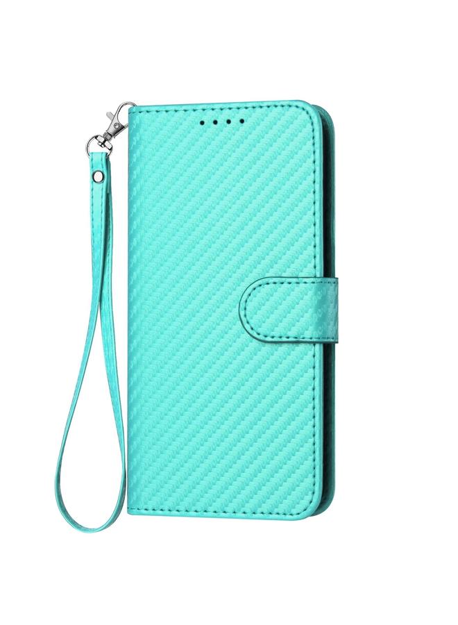 S-TOP Case For iPhone 15 Pro YX0070 Carbon Fiber Buckle Leather Phone Case with Lanyard - Image 2