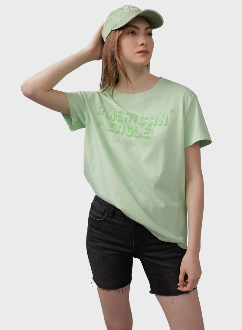 امريكان ايجل Crew Neck Boyfriend T-Shirt