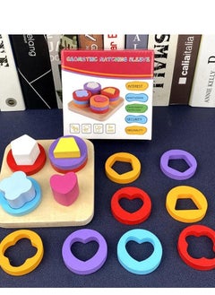 Generic TOYARTSY Wooden Sorting and Stacking Toys for Kids Geometri Shape Color Blocks Puzzle Early Learning Board Game Gifts for Kids  - Image 5