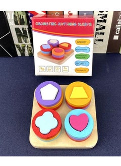 Generic TOYARTSY Wooden Sorting and Stacking Toys for Kids Geometri Shape Color Blocks Puzzle Early Learning Board Game Gifts for Kids  - Image 4