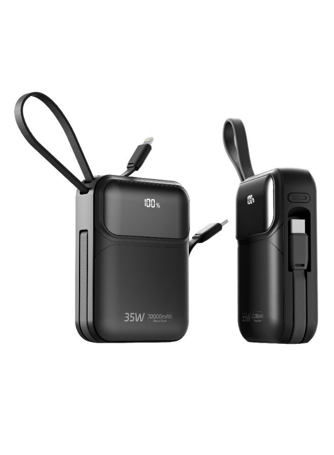 Starfire 10000mAh Power Bank, 35W Super Fast Charging, Built-In Lightning & Type-C Cables, LED Digital Display, Compact Mini Portable Charger for iPhone, Samsung & Android - Image 2