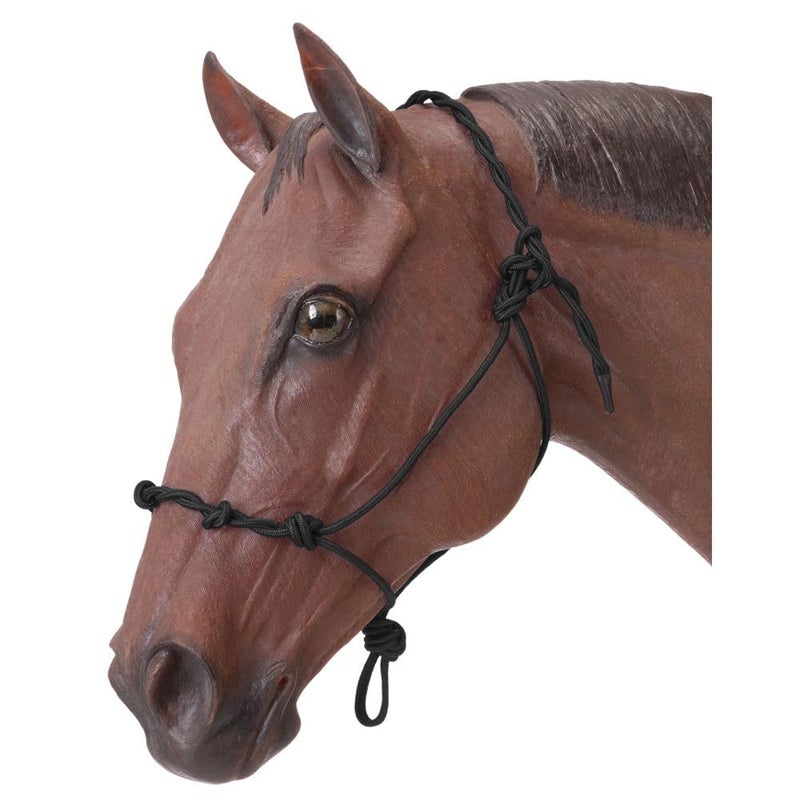Tough 1 Knotted Rope Halter with Twisted Crown - Black - Image 4