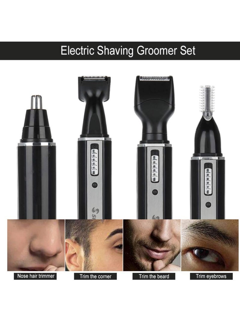 SYOSI Men's Electric Shaving Groomer Set, Waterproof 4 in 1 360 Degree Nose Ear Hair Trimmer Beard Sideburn Eyebrow Underarms Hair Remover with Wet Dry Cleaning System - Image 2