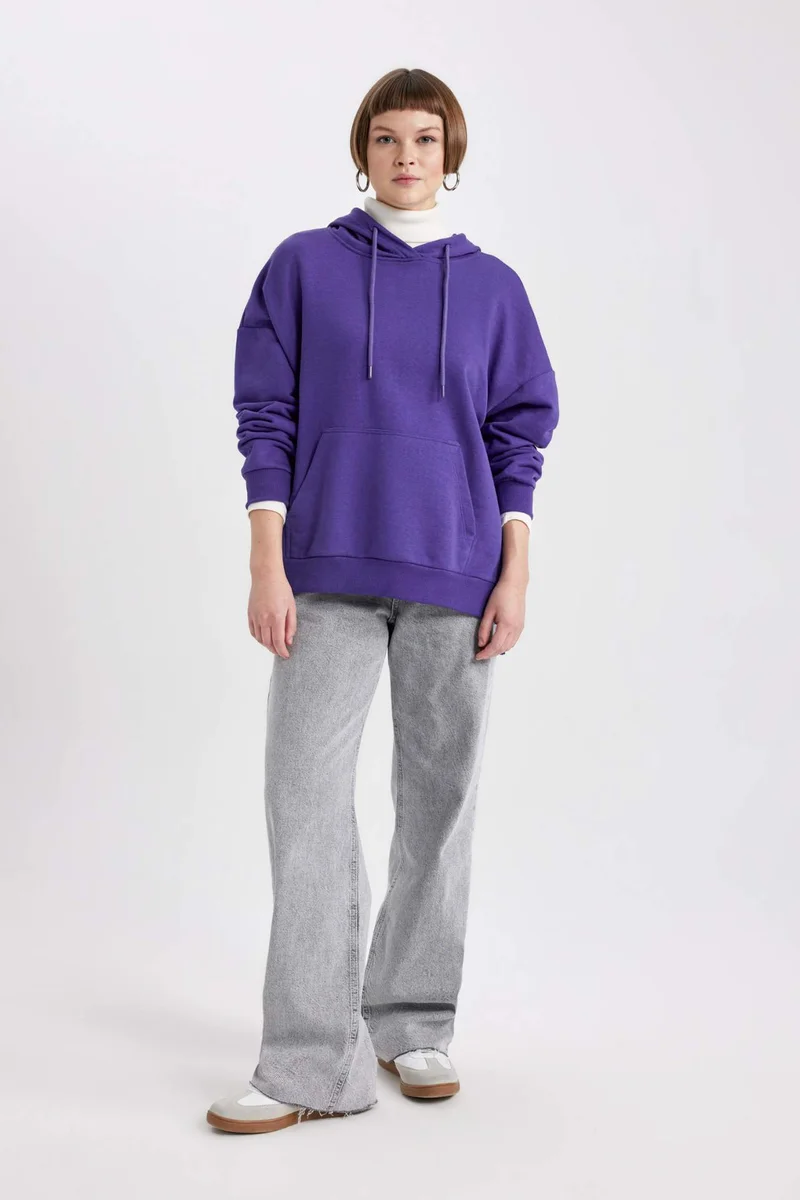 Defacto Oversize Fit Polo Neck Sweatshirt