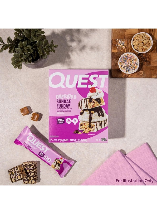 Quest Overload Sundae Funday Protein Bars, 20g Protein, 12 Count Box, 63g Each - Image 5