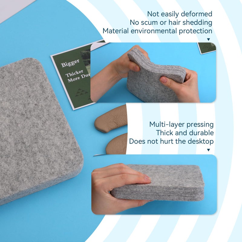WONVOC Needle Felting Pad, 6x6x1'' Natural Wool Felting Mat, Needle Felting Supplies, with Finger Cots and 40 Straight Pins, for Wool Project Crafts - Image 3