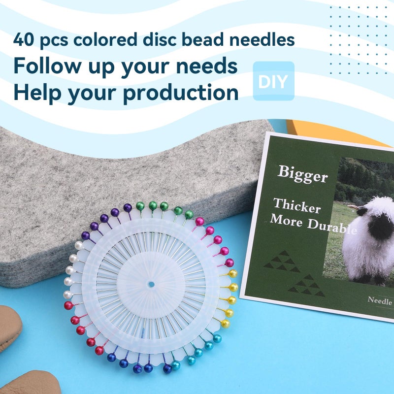 WONVOC Needle Felting Pad, 6x6x1'' Natural Wool Felting Mat, Needle Felting Supplies, with Finger Cots and 40 Straight Pins, for Wool Project Crafts - Image 4