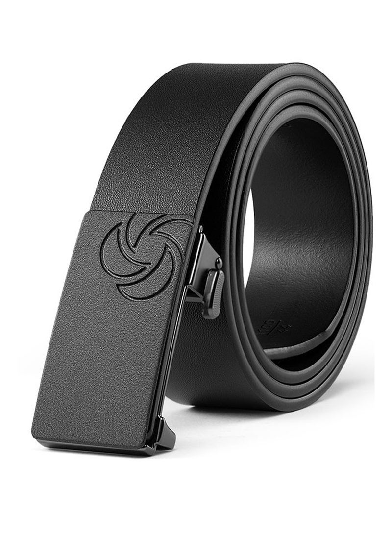Samsonite Aamir II Casual Matt Auto Flower Leather Belt, Black|Stylish|Premium Quality|Automatic Buckle - Image 1