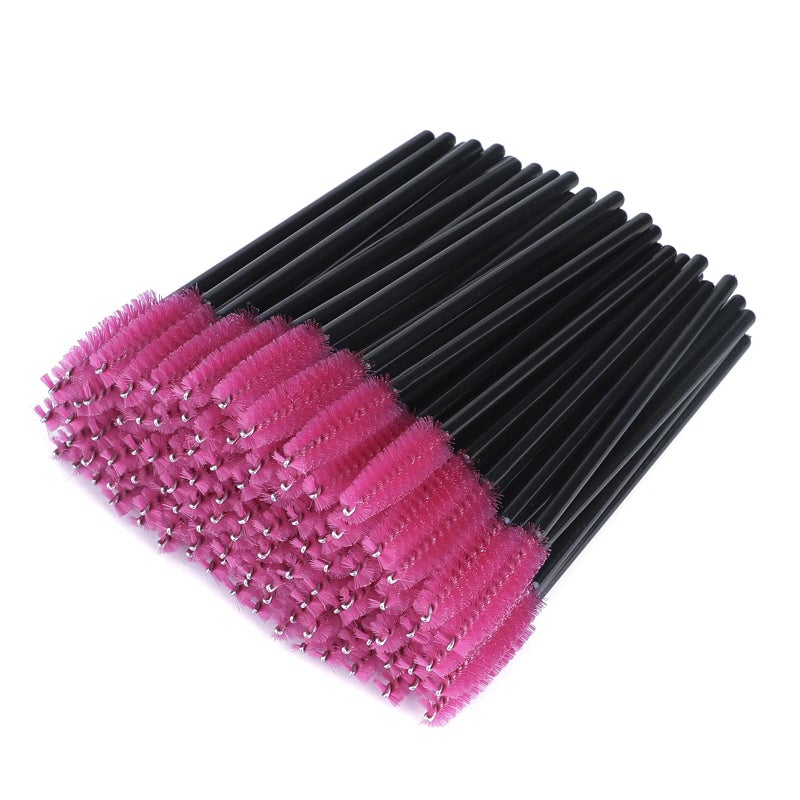 G2PLUS 100PCS Disposable Eyelash Brushes, Rose Mascara Wands Applicator Makeup Kits, Eyelash Spoolies Brushes for Eyelash Extensions and Eyebrows - Image 1