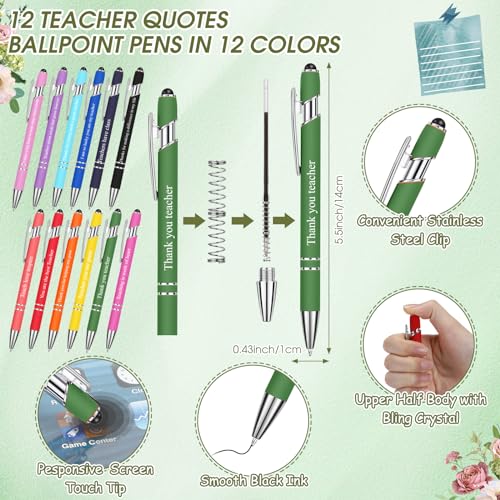 Glenmal 36 Pcs Elegant Teacher Appreciation Gifts Set Funny Sticky Notepads Makeup Bags Sayings Ballpoint Pens for Coworker Employee Office Appreciation Gifts - Image 2