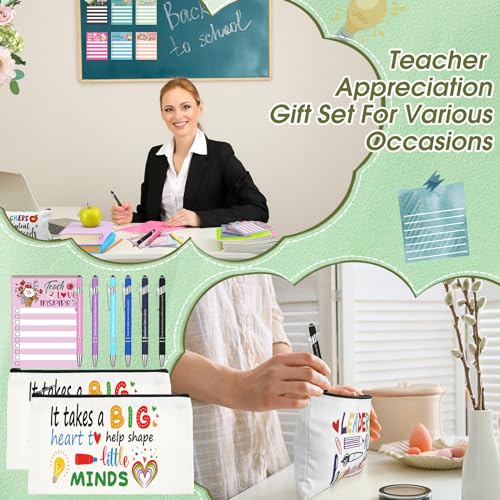 Glenmal 36 Pcs Elegant Teacher Appreciation Gifts Set Funny Sticky Notepads Makeup Bags Sayings Ballpoint Pens for Coworker Employee Office Appreciation Gifts - Image 5