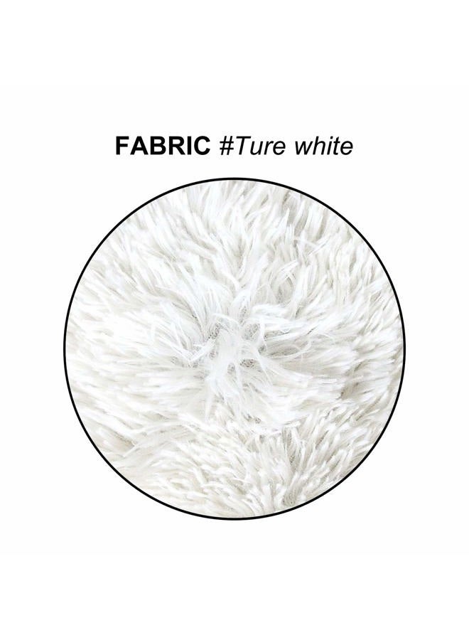 Uhomy 2 Packs Fluffy Accent Pillows Cover 20"x12", Soft White Faux Fur Throw Pillow Case, Modern Luxury Decorative Square Cushion Cover for Farmhouse Home Decor for Sofa/Bed/Chair, 50x30cm - Image 3