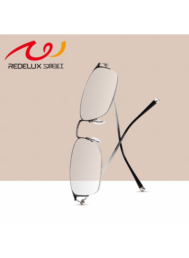 Sunset Red Xiyanghong Reading Gl For Men, Bifocal Anti-blue Light Invisible Dual-light High-end Brand High-definition Reading Gl Ax5330, 300 Degrees - Image 2