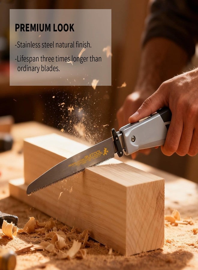 RUITOOL Multi Blades Hand Saw With Quick-Change Mechanism, Equipped With Different Tpi Saw Blades For Cutting Drywall Dry/Wet Wood Or Tree Pruning, Versatile Woodworking & Gardening Tool - Image 4