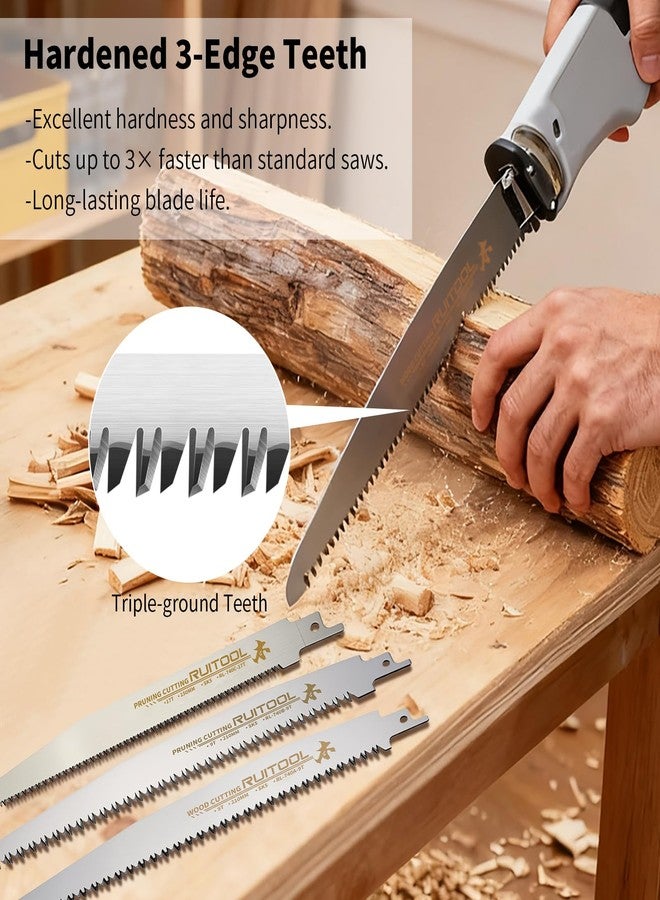 RUITOOL Multi Blades Hand Saw With Quick-Change Mechanism, Equipped With Different Tpi Saw Blades For Cutting Drywall Dry/Wet Wood Or Tree Pruning, Versatile Woodworking & Gardening Tool - Image 2