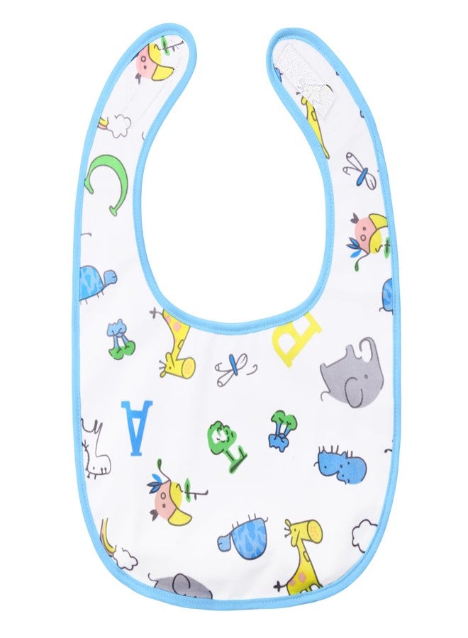 Littleforbig Cotton Waterproof Babydoll Printed Adult Bib with Adjustable Hook-and-Loop Fastener Closure - Giraffe and Zoo Animals Adult Bib - Image 1