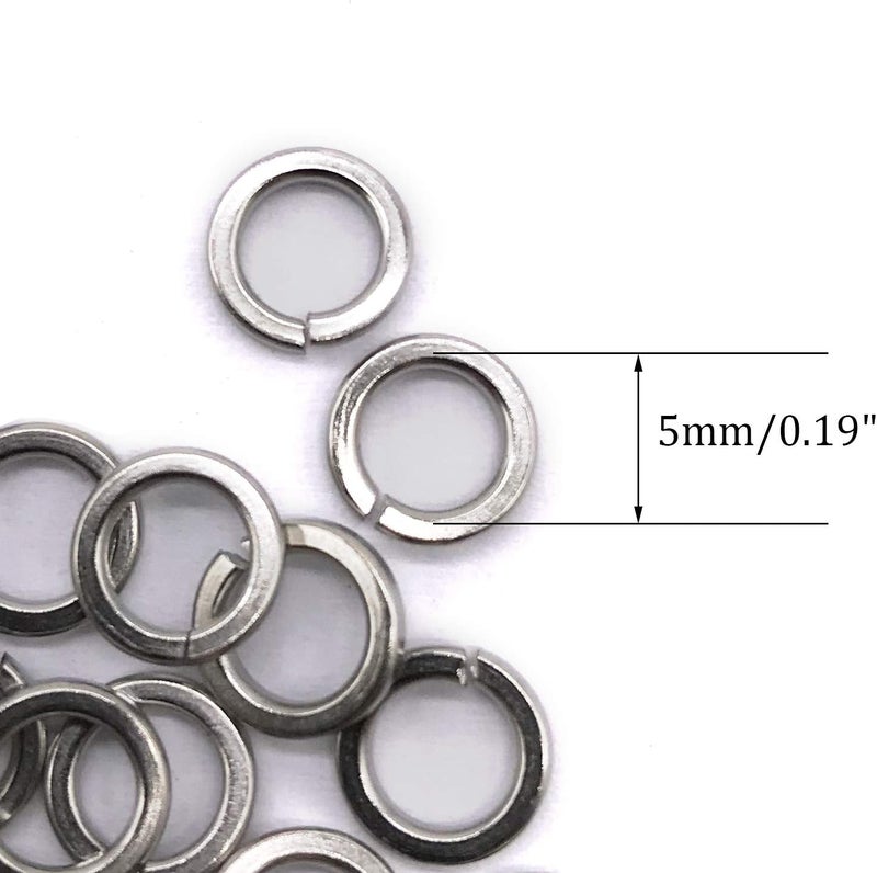 NACX M5 Split Lock Washer, 304 Stainless Steel Spring Lock Washer, 500Pcs - Image 2