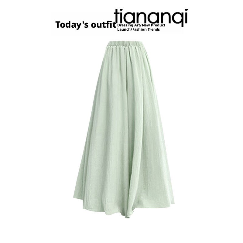 Korean Sweet Style Short Sleeve Top and Draped Casual Skirt Pants Two-Piece Set for Women 2026 Summer - Image 2