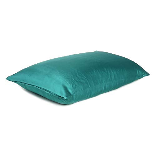 Oussum Satin Silk Pillowcase Pillow Case Covers with Envelop Closure for Hair and Skin Home Bed Decor Set of 2 Pillowcase Free 3 pcs scrunchies (Regular, Teal) - Image 5