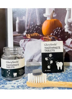 GlorySmile Charcoal Toothpaste Tablets Color Corrector Purple Teeth Whitening Anti Plaque Chewable Toothpaste Tablets Teeth Stain Removal Eco Friendly Mouthwash Tablets Travel Toothpaste Bites 30 Pcs  - Image 4