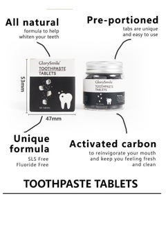GlorySmile Charcoal Toothpaste Tablets Color Corrector Purple Teeth Whitening Anti Plaque Chewable Toothpaste Tablets Teeth Stain Removal Eco Friendly Mouthwash Tablets Travel Toothpaste Bites 30 Pcs  - Image 3