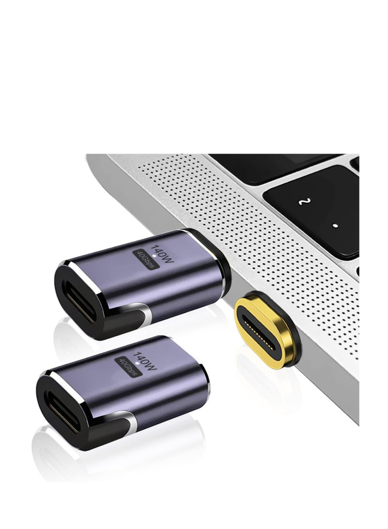 محول مغناطيسي USB C محول [USB 3.1 40 جيجابايت في الثانية نقل بيانات عالي السرعة / 140 وات PD شحن سريع / 8K 60 هرتز نقل إشارة فيديو عالية الوضوح] محول محول من النوع C محول ذكر أنثى - Image 1