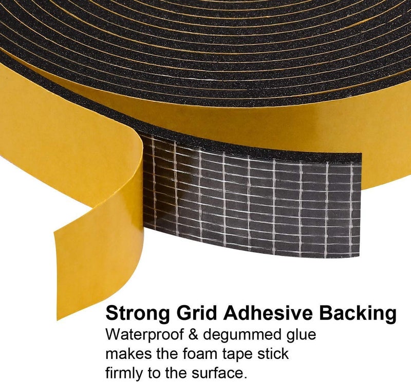 G-Charge High Density Self Adhesive(Strong Unique Grid) 'EPDM' Foam Seal Tape, Weather Stripping Doors and Window Insulation Soundproofing (1"(W) x 1/8"(T) x 5 Mtr.(L), 1) - Image 3