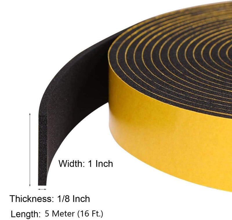 G-Charge High Density Self Adhesive(Strong Unique Grid) 'EPDM' Foam Seal Tape, Weather Stripping Doors and Window Insulation Soundproofing (1"(W) x 1/8"(T) x 5 Mtr.(L), 1) - Image 2