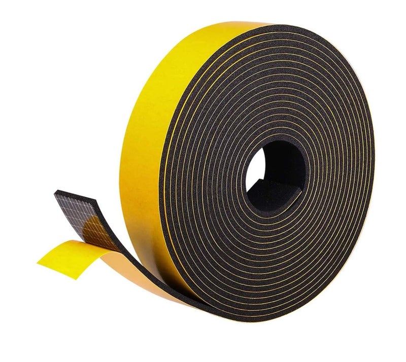 G-Charge High Density Self Adhesive(Strong Unique Grid) 'EPDM' Foam Seal Tape, Weather Stripping Doors and Window Insulation Soundproofing (1"(W) x 1/8"(T) x 5 Mtr.(L), 1) - Image 1
