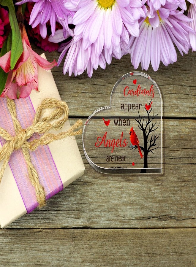 Capoda Christmas Red Cardinal Decor Sympathy Memorial Present Remembrance Memory Plaque Gift Crystal Bereavement Grief Condolence Gifts for Loss of Loved One Table Centerpieces Decor - Image 4