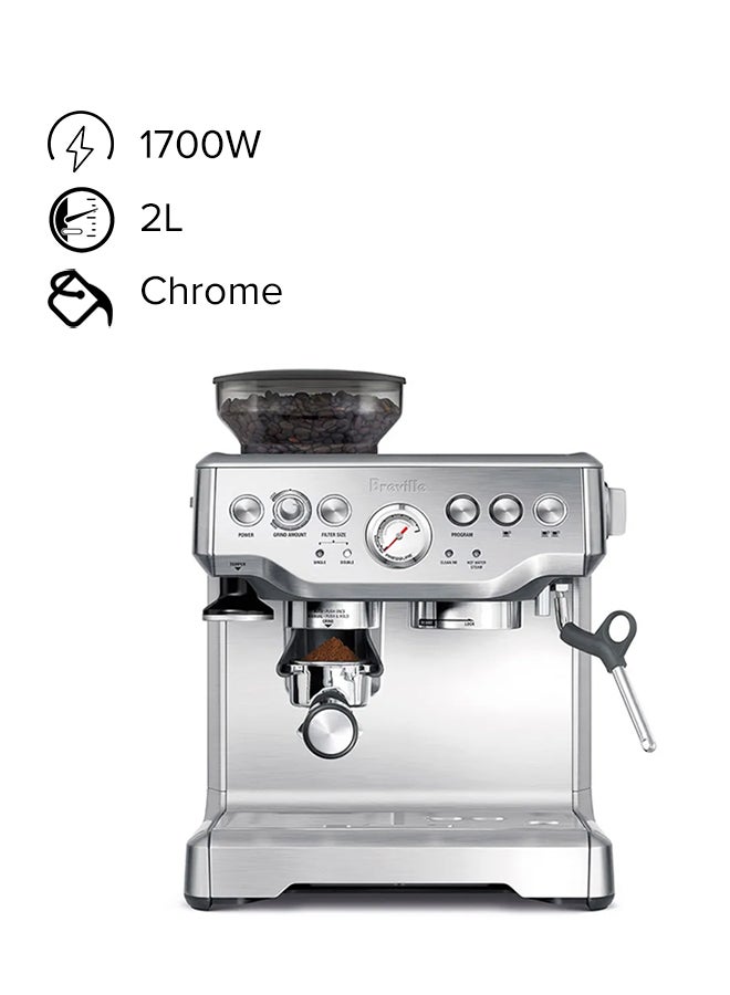 بريفيل ماكينة تحضير قهوة الإسبرسو للباريستا 2 L 1700 W BES870 كروم - Image 1