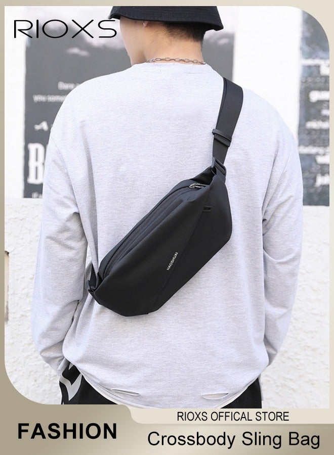 RIOXS Crossbody Sling Bag Body Chest Sling Shoulder Bag for Men Women Casual Shoulder Backpack Bag Lightweight Waterproof Daypack for Travel Hiking - Image 1