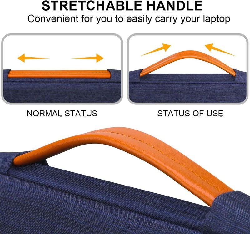 Lacdo 360° Protective Laptop Sleeve Case for 16 inch New MacBook Pro M4/M3/M2/M1 Pro/Max A3403 A3186 A2991 A2780 A2485 A2141 2024-2019, 15 inch Surface Laptop 7th Copilot+PC/6/5/4/3 Computer Bag, Blue - Image 5