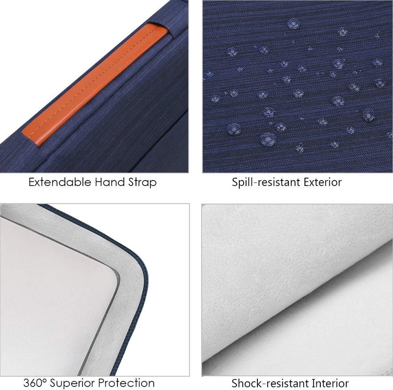 Lacdo 360° Protective Laptop Sleeve Case for 16 inch New MacBook Pro M4/M3/M2/M1 Pro/Max A3403 A3186 A2991 A2780 A2485 A2141 2024-2019, 15 inch Surface Laptop 7th Copilot+PC/6/5/4/3 Computer Bag, Blue - Image 4