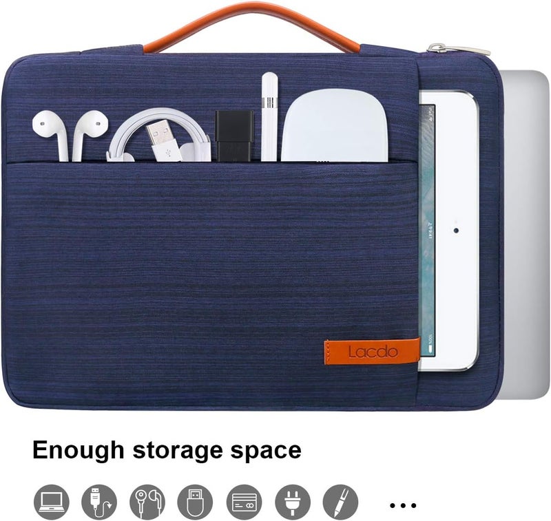 Lacdo 360° Protective Laptop Sleeve Case for 16 inch New MacBook Pro M4/M3/M2/M1 Pro/Max A3403 A3186 A2991 A2780 A2485 A2141 2024-2019, 15 inch Surface Laptop 7th Copilot+PC/6/5/4/3 Computer Bag, Blue - Image 2