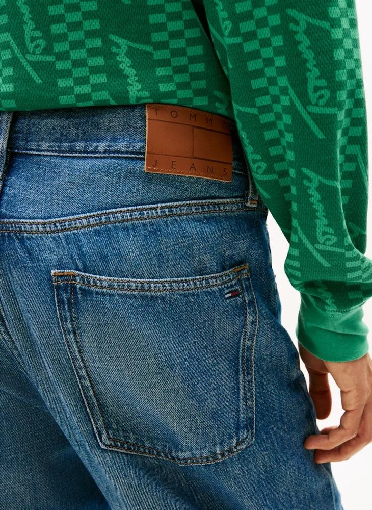 Tommy Jeans Denim Dark Otis Colour-Blocked Pocket Regular Straight Leg Jeans for Men | Best Price UAE