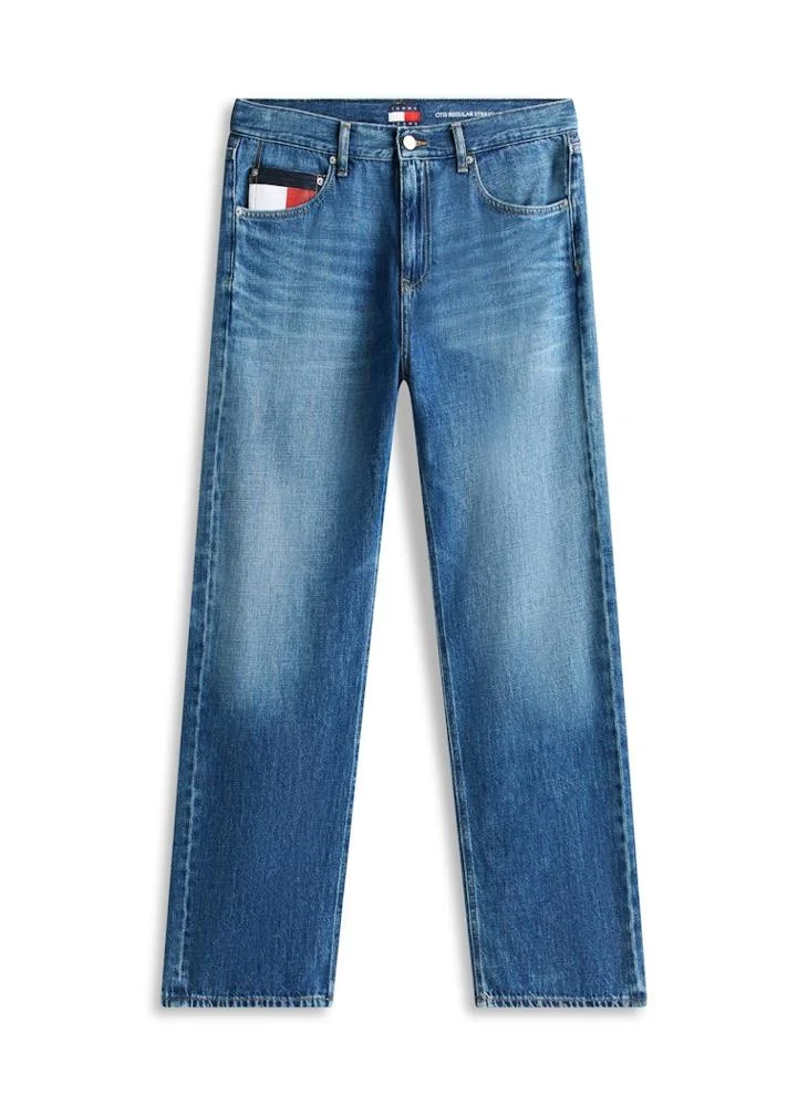 Tommy Jeans Denim Dark Otis Colour-Blocked Pocket Regular Straight Leg Jeans for Men | Best Price UAE