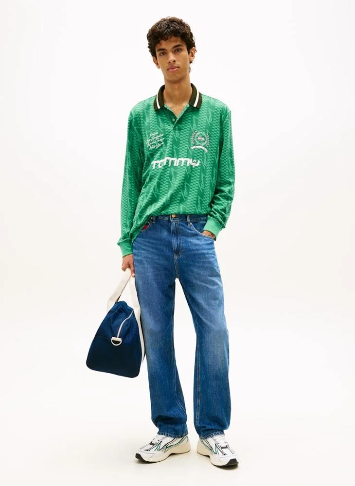 Tommy Jeans Denim Dark Otis Colour-Blocked Pocket Regular Straight Leg Jeans for Men | Best Price UAE