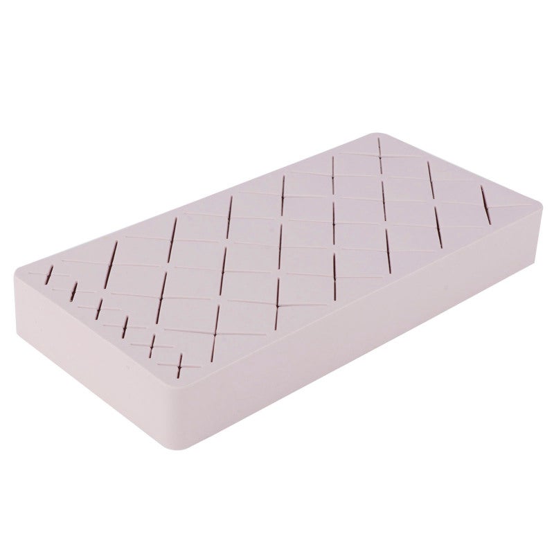 Silicone Lipstick Organizer: 24 Slots (18 Large 6 Small) - Non-Slip Scratch-Resistant Detachable Makeup Organizer for Vanity Countertop Desk - Image 2