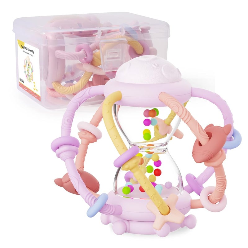 Socub Baby Montessori Sensory Toys for 06 612 Months Food Grade Teething Toys for Babies 36 612 1218 Months Newborn Infant Learning Developmental Rattle Toy for 612 Months Boys GirlsPink - Image 1
