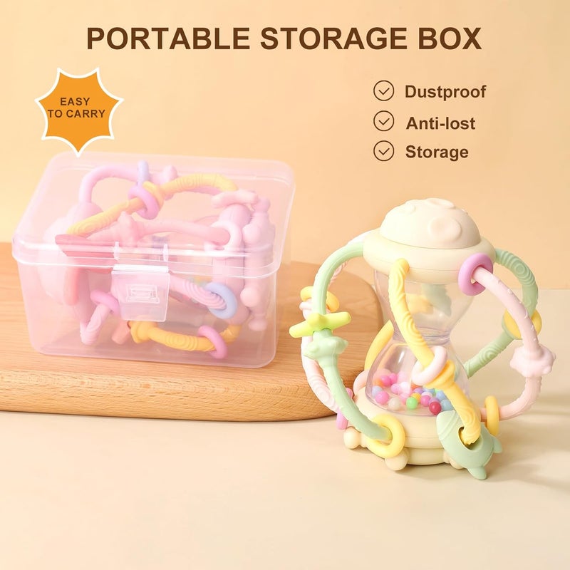 Socub Baby Montessori Sensory Toys for 06 612 Months Food Grade Teething Toys for Babies 36 612 1218 Months Newborn Infant Learning Developmental Rattle Toy for 612 Months Boys GirlsPink - Image 5