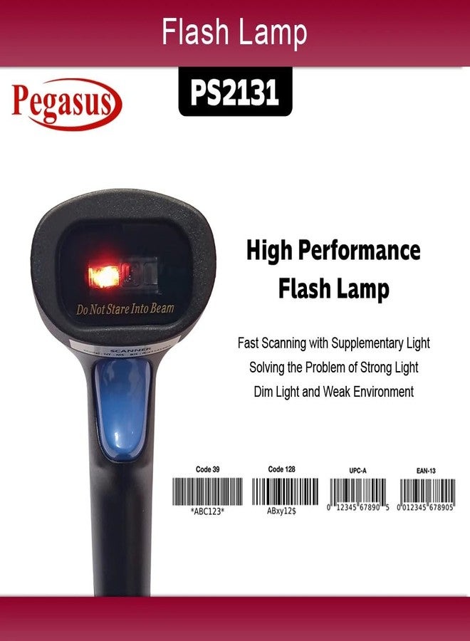 بيغاسوس ماسح الباركود السلكي أحادي الأبعاد Pegasus PS2131 بتقنية CCD | قارئ باركود USB سهل الاستخدام | 300 مسح/ثانية | مثالي لنقاط البيع، ومتاجر البيع بالتجزئة، والمستودعات، وإدارة المخزون - Image 3
