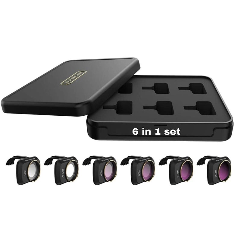 GetZget Sunnylife Filter Combo for DJI Mavic Mini/Mini 2/ SE/Mini 4K Accessories ND Filters Set MCUV+CPL+ND4+ND8+ND16+ND32[6 in 1 Set(ND+UV)] - Image 1