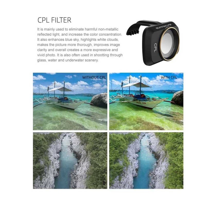 GetZget Sunnylife Filter Combo for DJI Mavic Mini/Mini 2/ SE/Mini 4K Accessories ND Filters Set MCUV+CPL+ND4+ND8+ND16+ND32[6 in 1 Set(ND+UV)] - Image 3