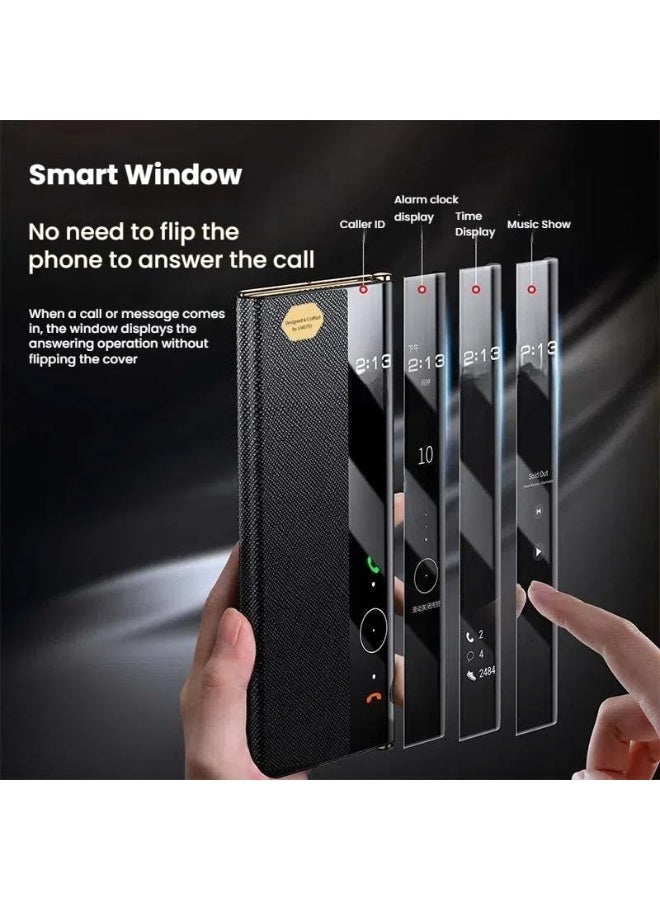 Leather Case Compatible with Huawei Mate XT, Full Coverage Phone Case with Smart Window  Hinge Protection, Anti-fingerprint Protective Cover for Huawei Mate XT Ultimate - Image 3