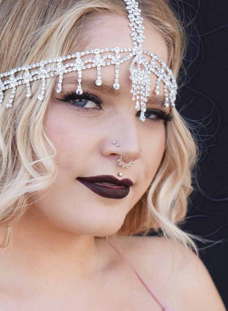 Excefore 1920s Headband for Women Silver Rhinestone Flapper Headpiece Accessories Great Gatsby Party Hair Costume Head Cap - Image 5