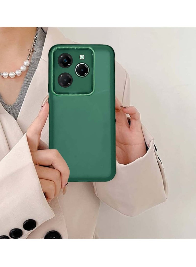 Wtech Infinix Note 40X 5G 2024 Soft Transparent TPU Silicone Ultra Thin Phone Stylish Electroplated Camera Border Back Case Cover - Dark Green - Image 4