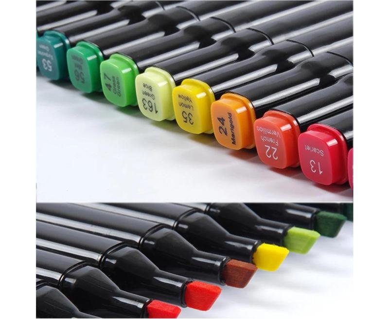 Dual Tips Craft Marker: 80 Rich Saturated Colors, Fast Drying Alcohol Based Ink, Easy Grip - High Quality Non Acid Ink, Artist Tool for Artists Hobbyists Crafters School Drawing Design Graffiti - Image 3